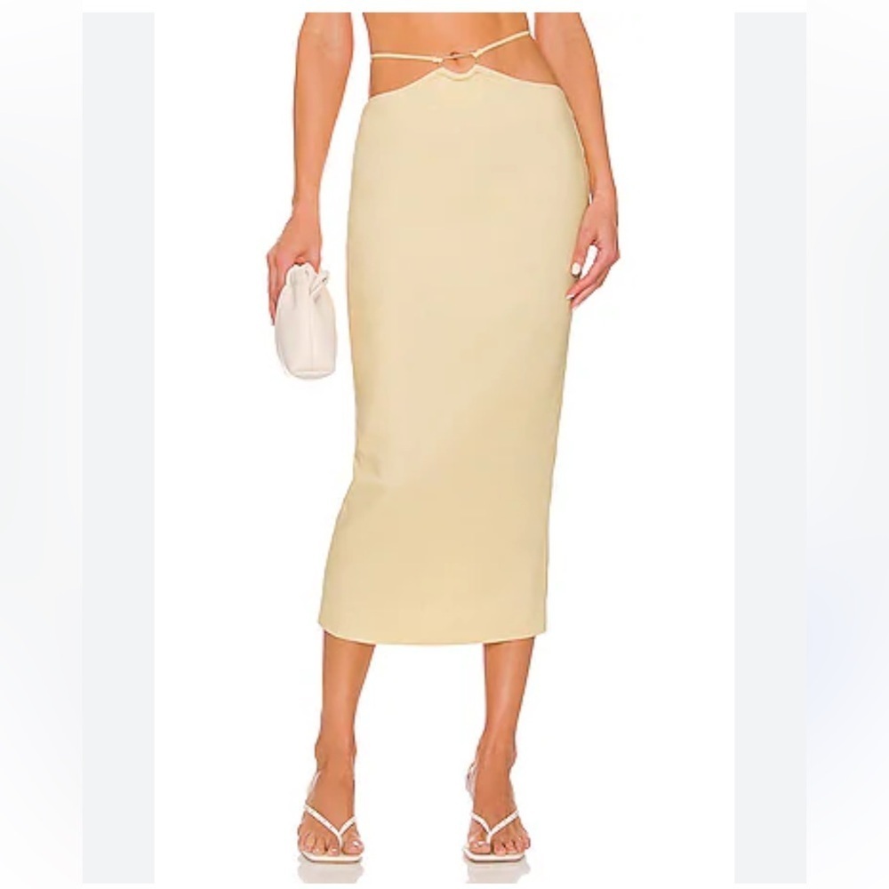 Camila Coelho Katja Linen Skirt in Butter Yellow